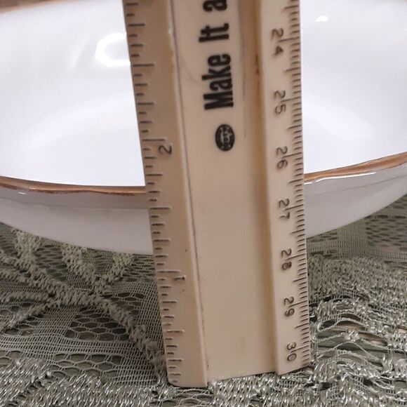 4 pc. Anchor Hocking Suburbia Fire King Swirl  Salad Bowls with Gold  Trim - Picture 10 of 10